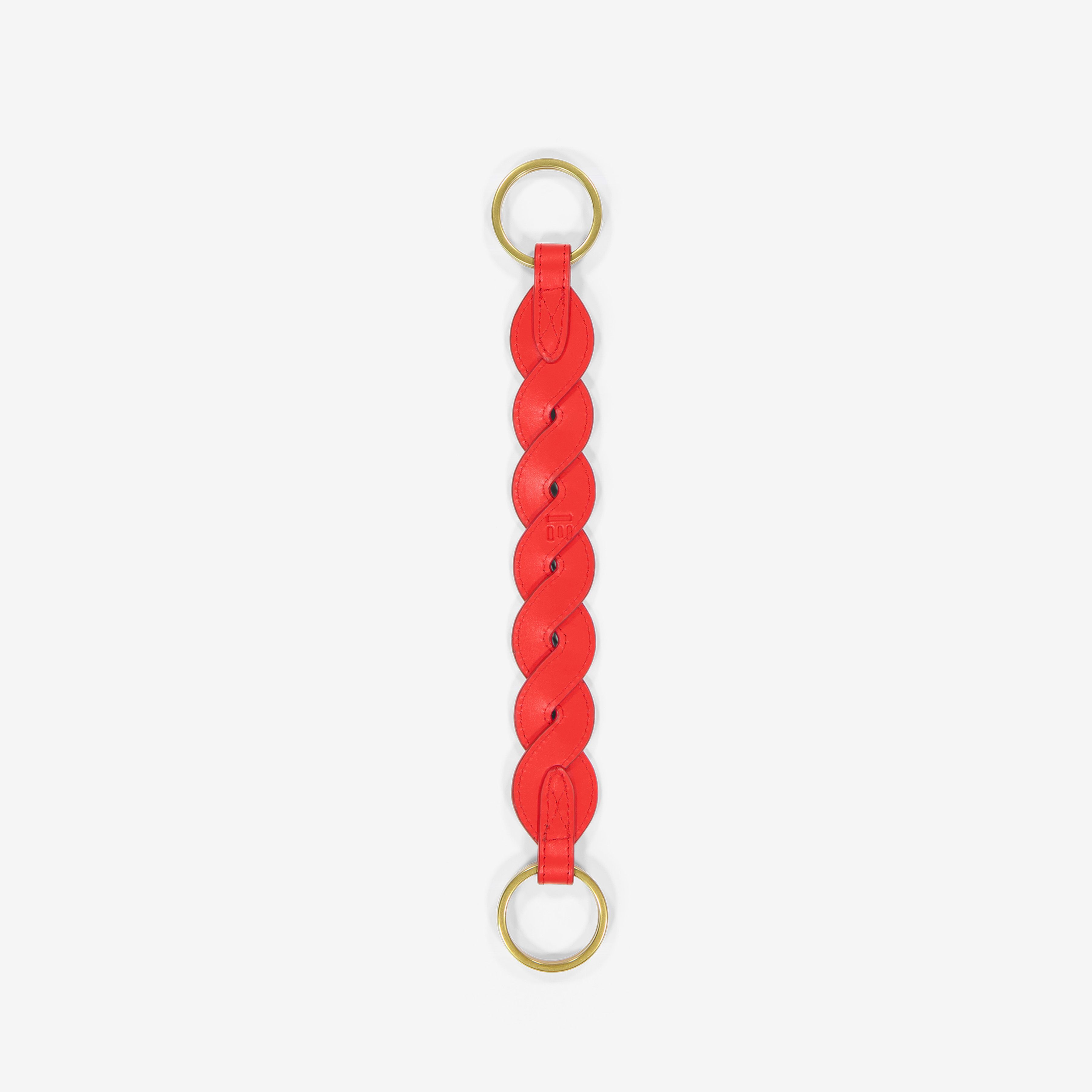 Leather Handle - Braid - Red
