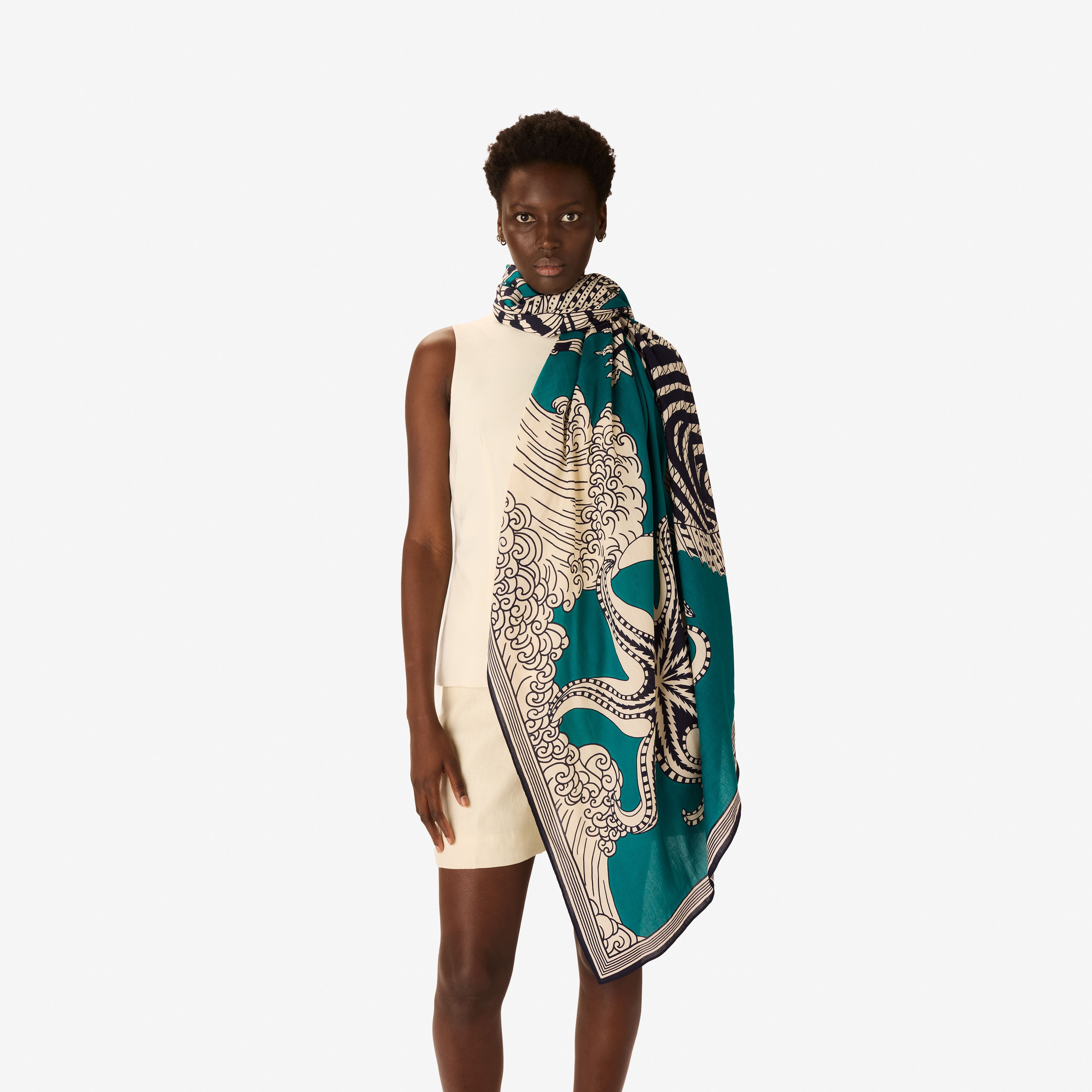 Scarf 100 - Vague - Turquoise