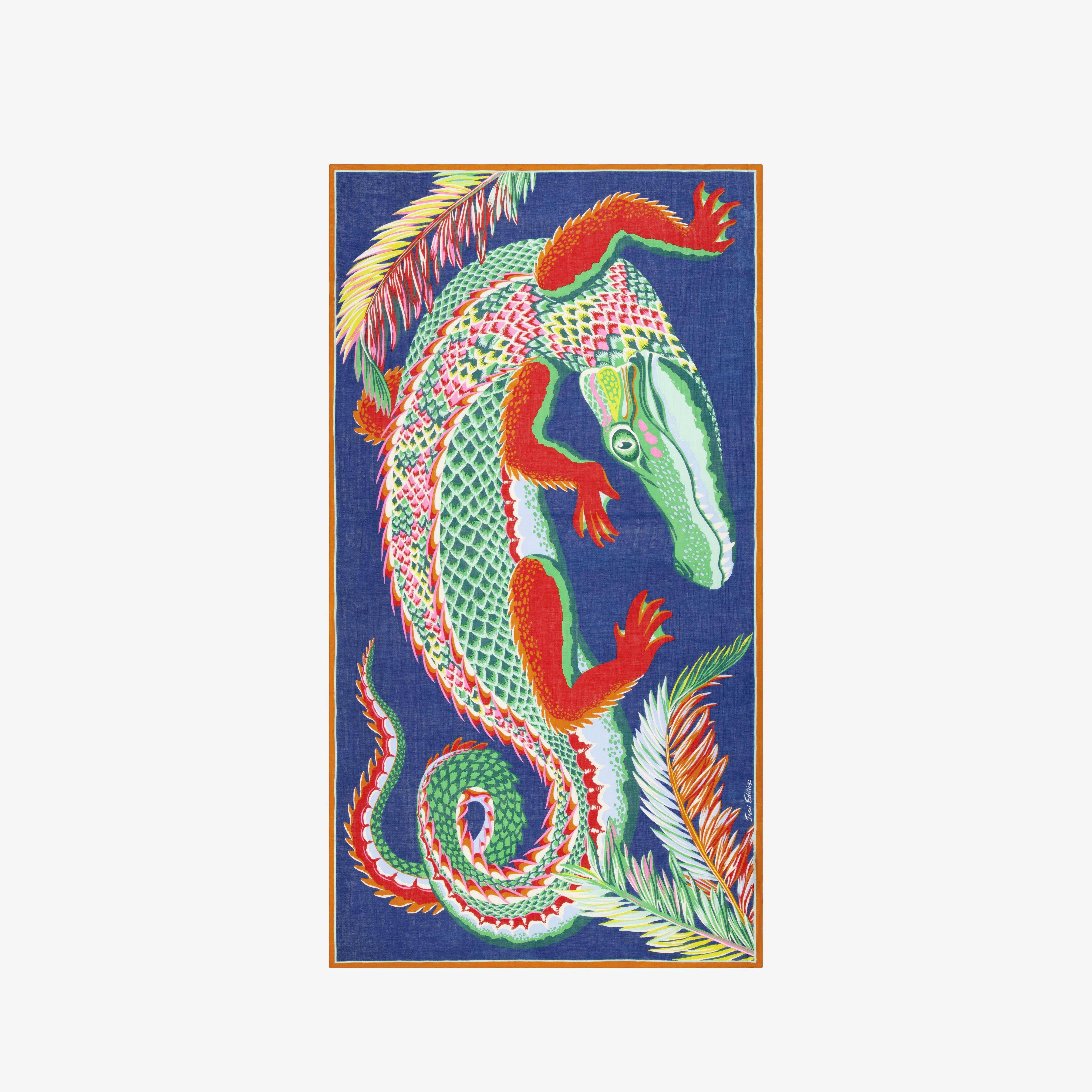 Scarf 100 - Croco - Duck Blue