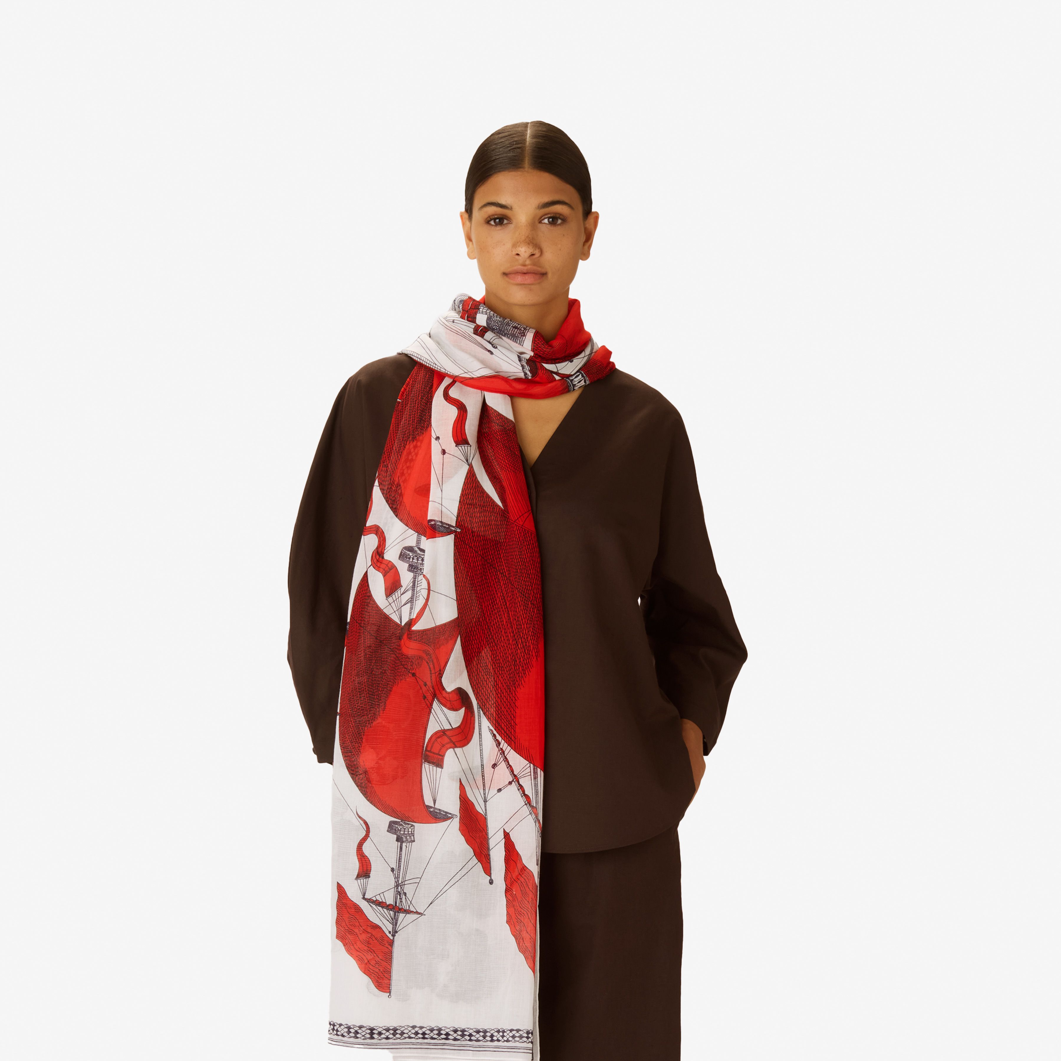Scarf 100 - Des Rives et des Reves - Red