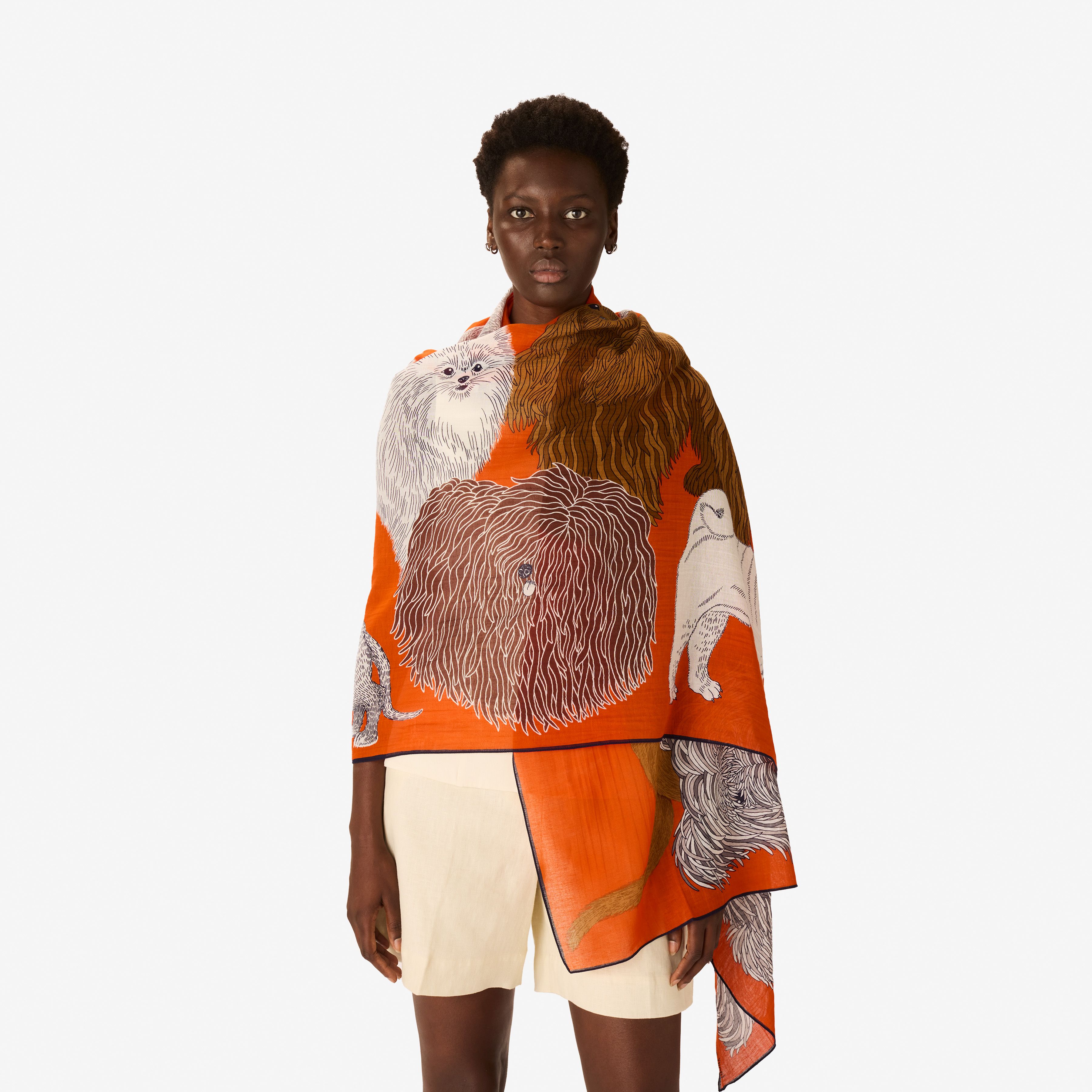 Scarf 100 Cotton - Toutou - Orange