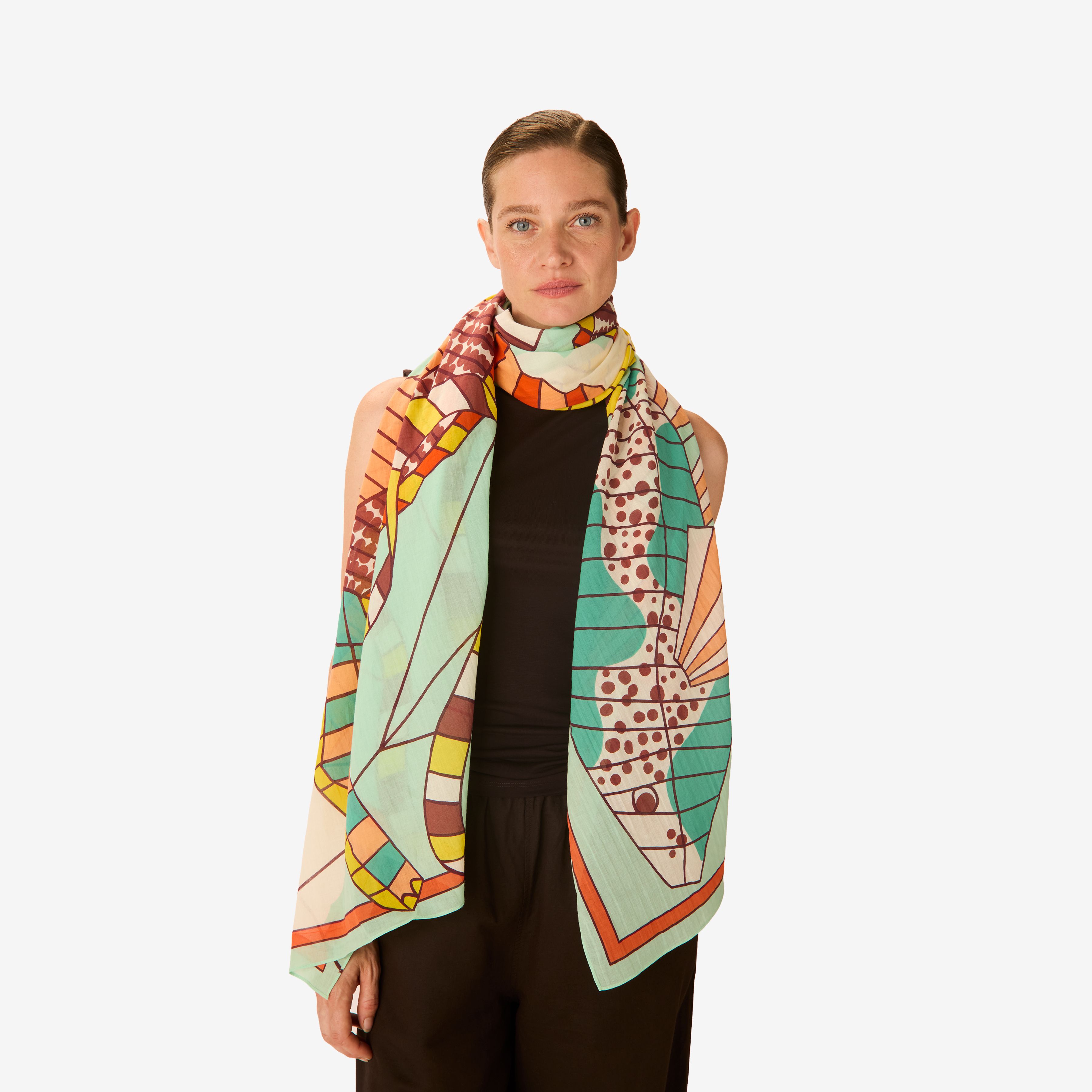 Scarf 100 - Cerfs Volants - Turquoise