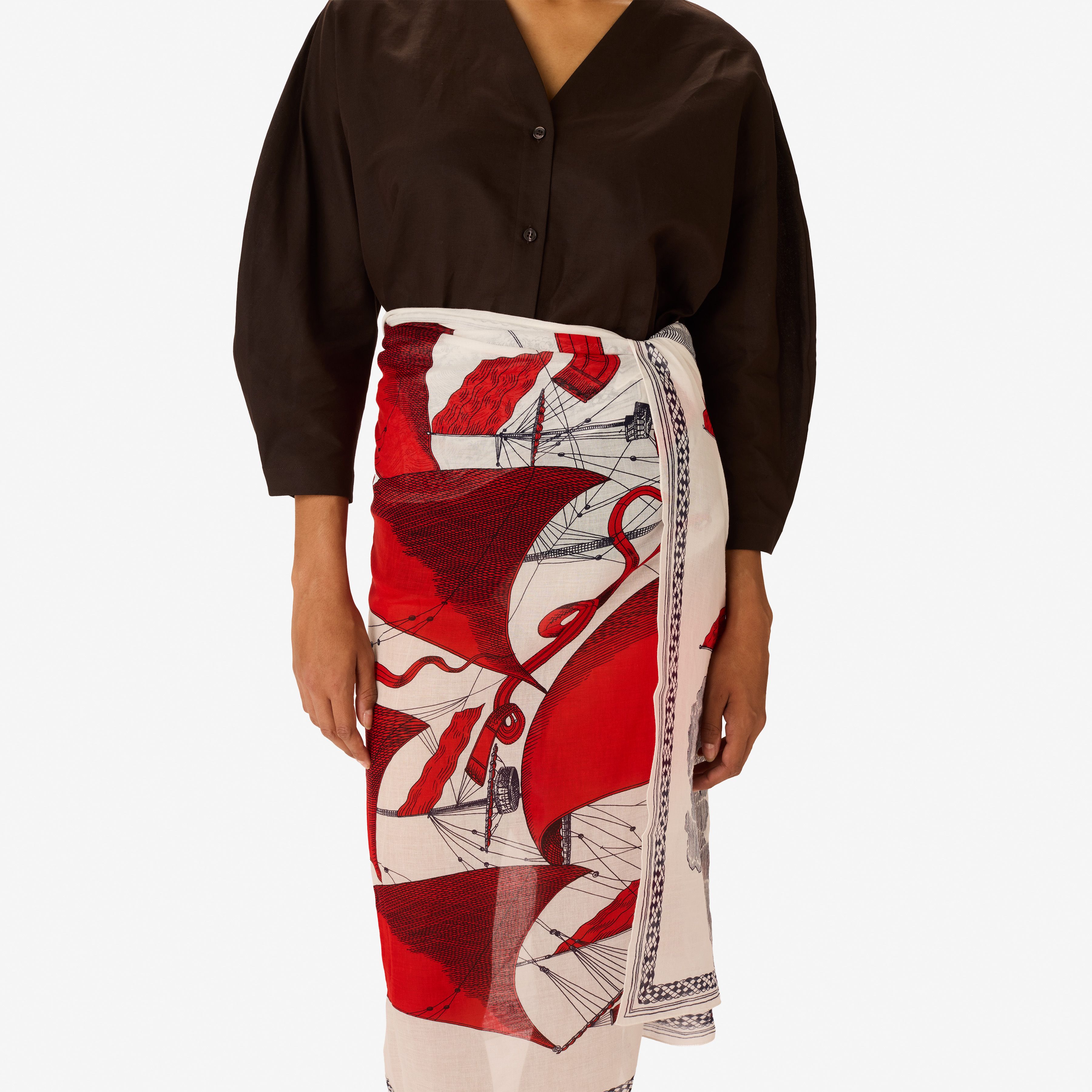 Scarf 100 - Des Rives et des Reves - Red