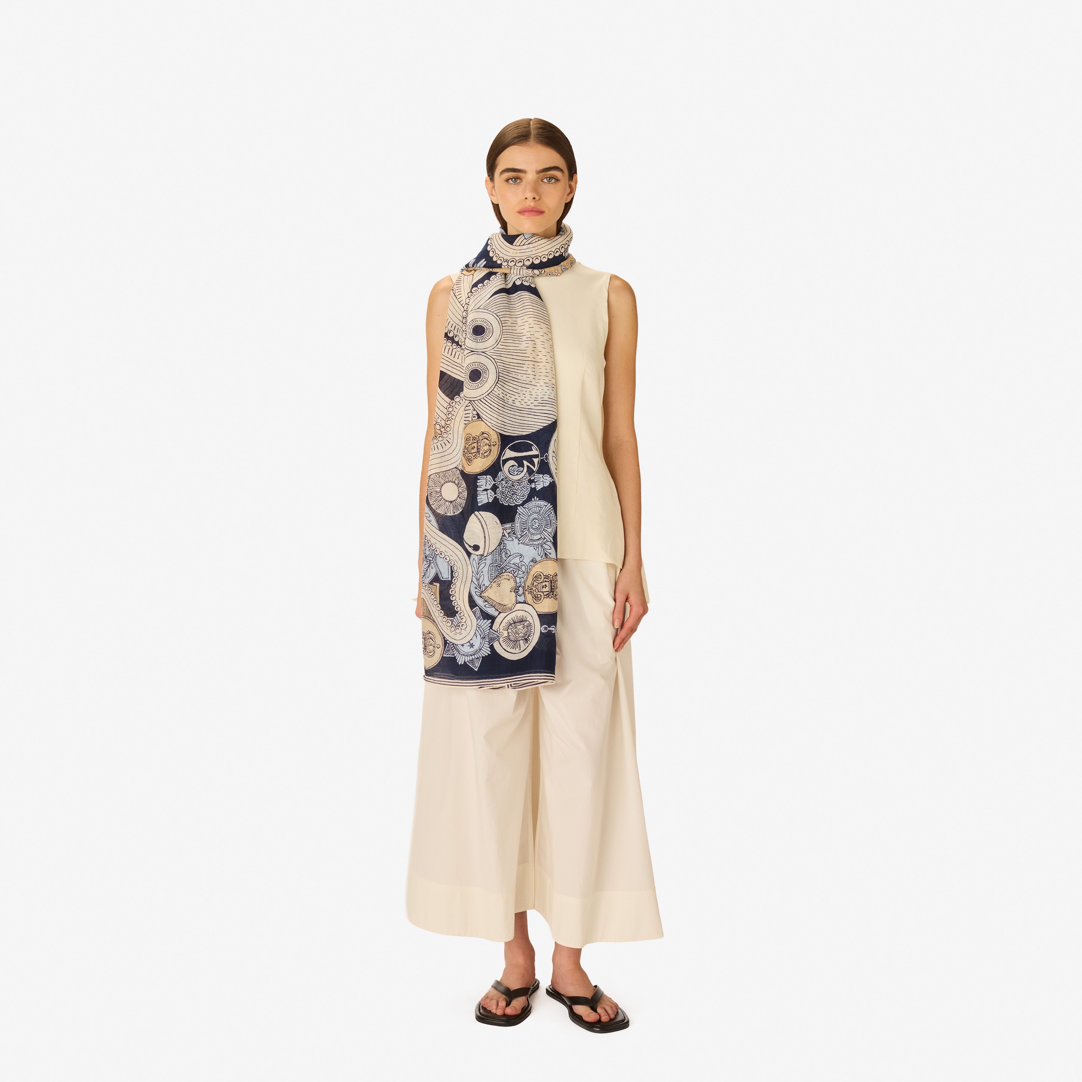 Scarf 100 - Octopus - Navy