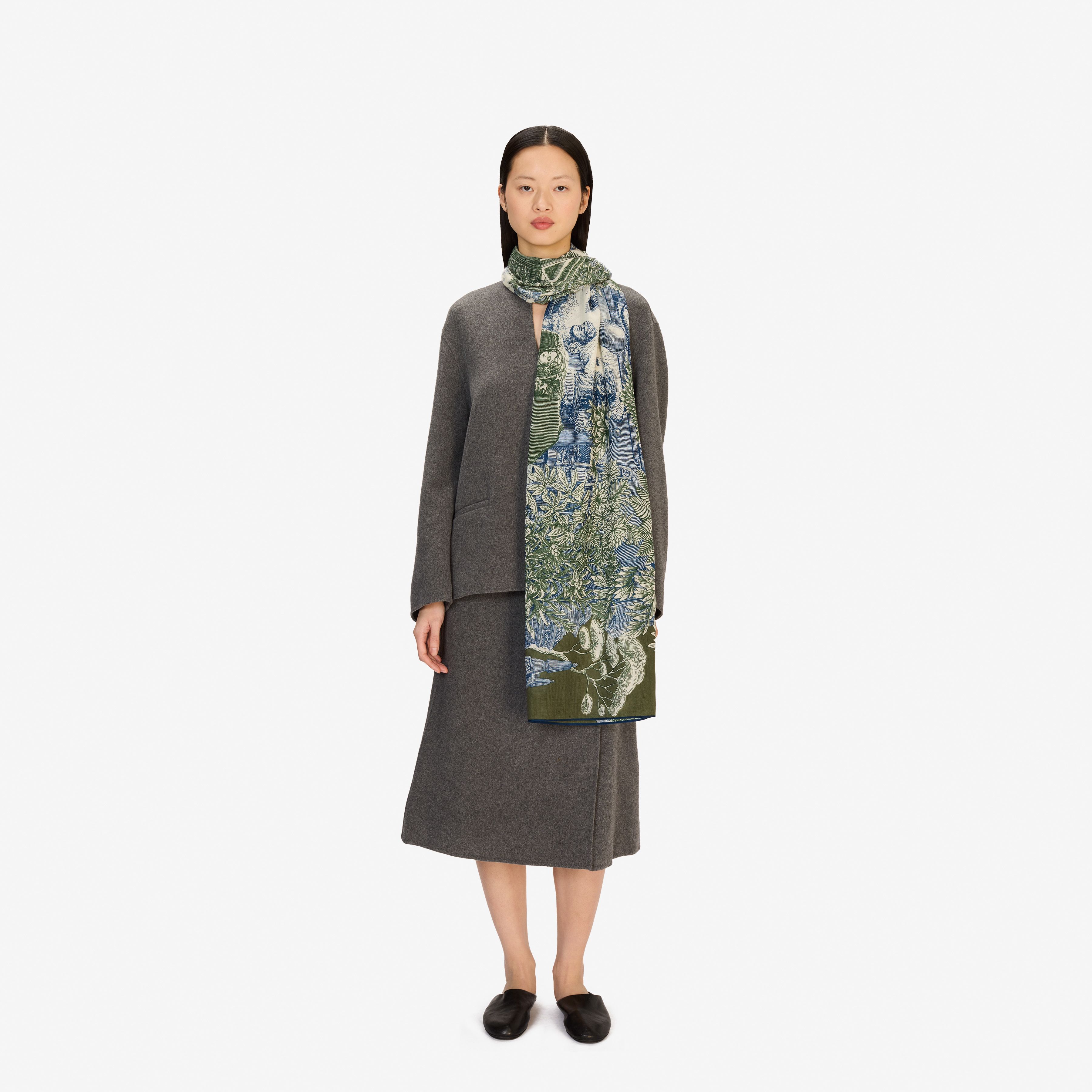 Wool Scarf 100 - Piranesi - Khaki
