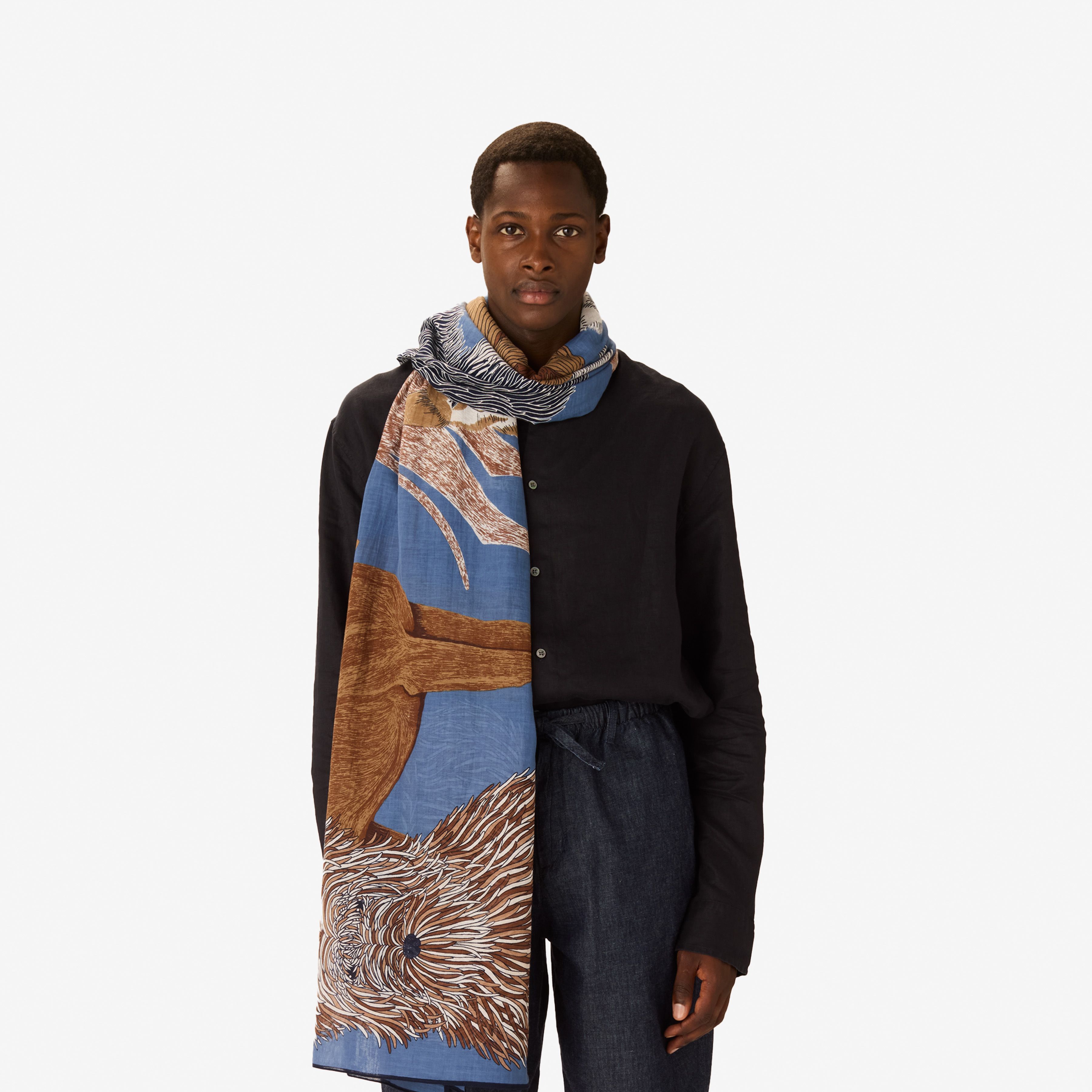 Scarf 100 Cotton - Toutou - Blue