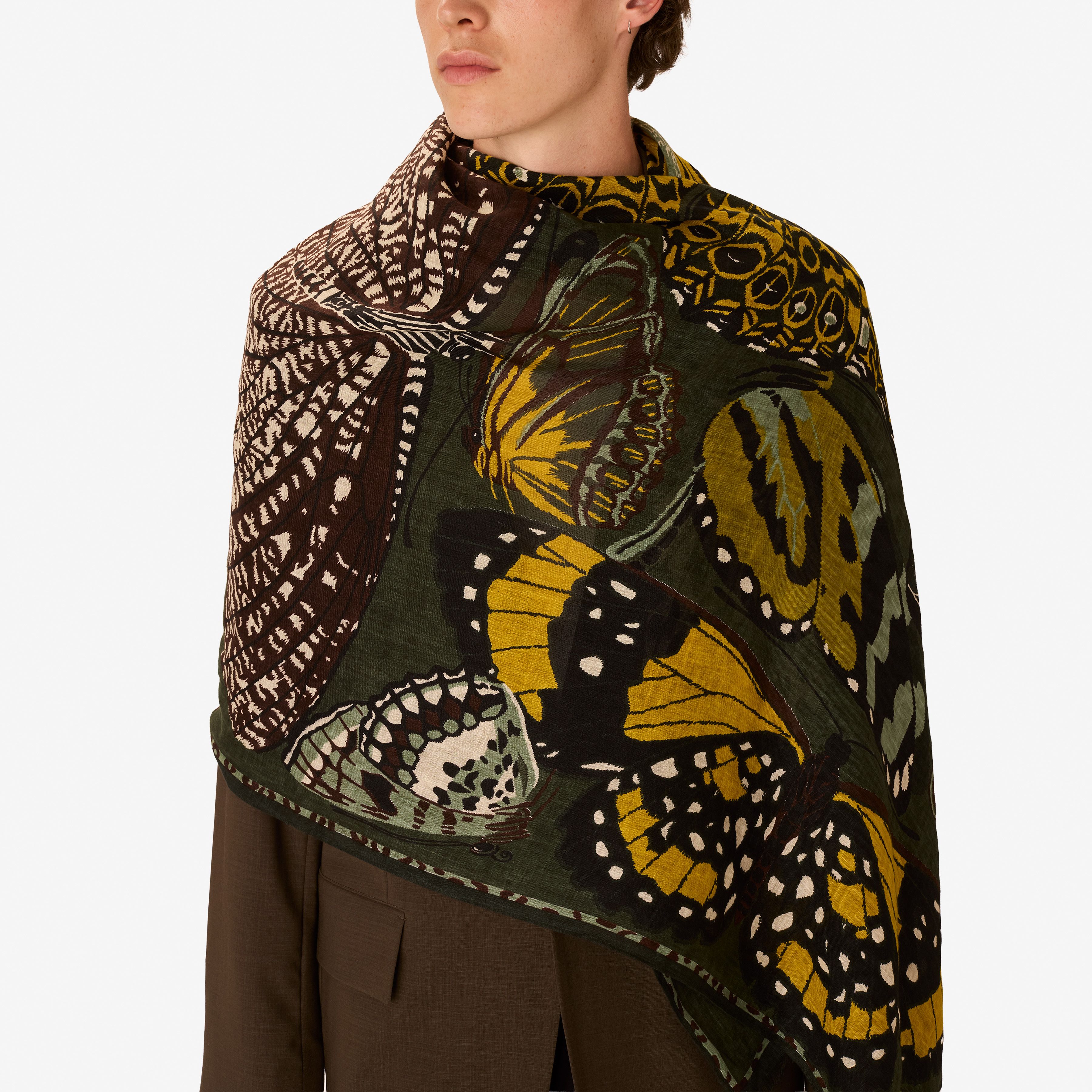 Scarf 100 - Papillons - Khaki