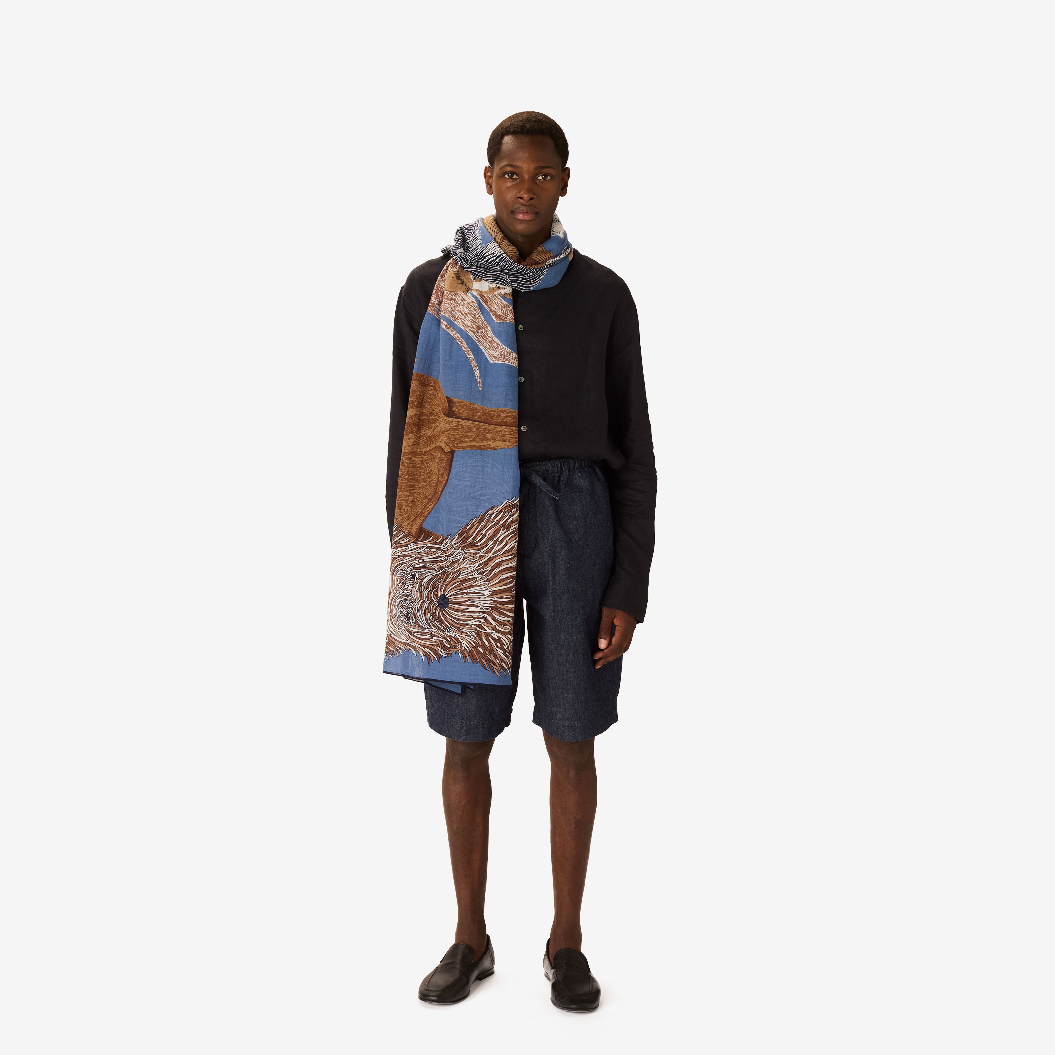 Scarf 100 Cotton - Toutou - Blue