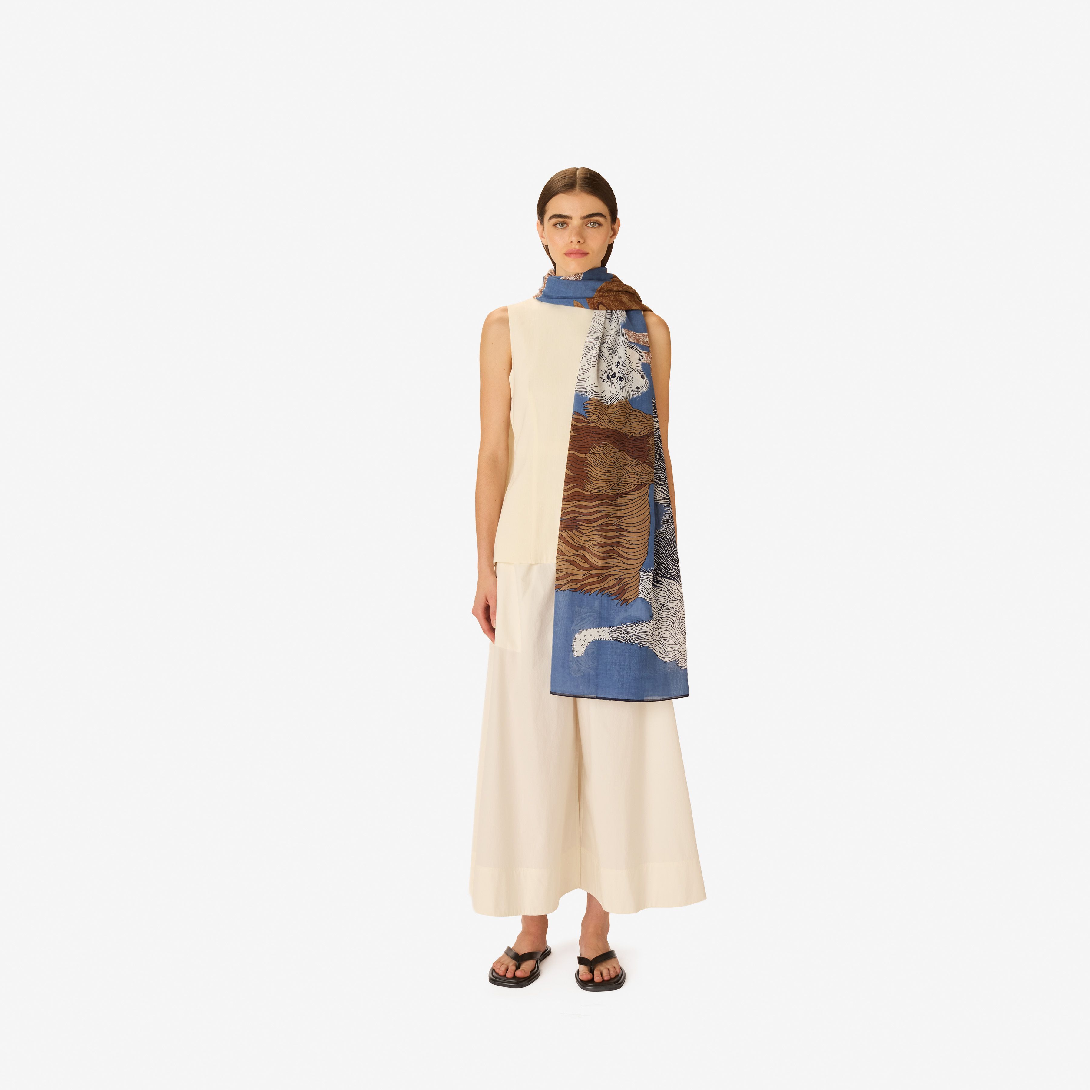 Scarf 100 Cotton - Toutou - Blue