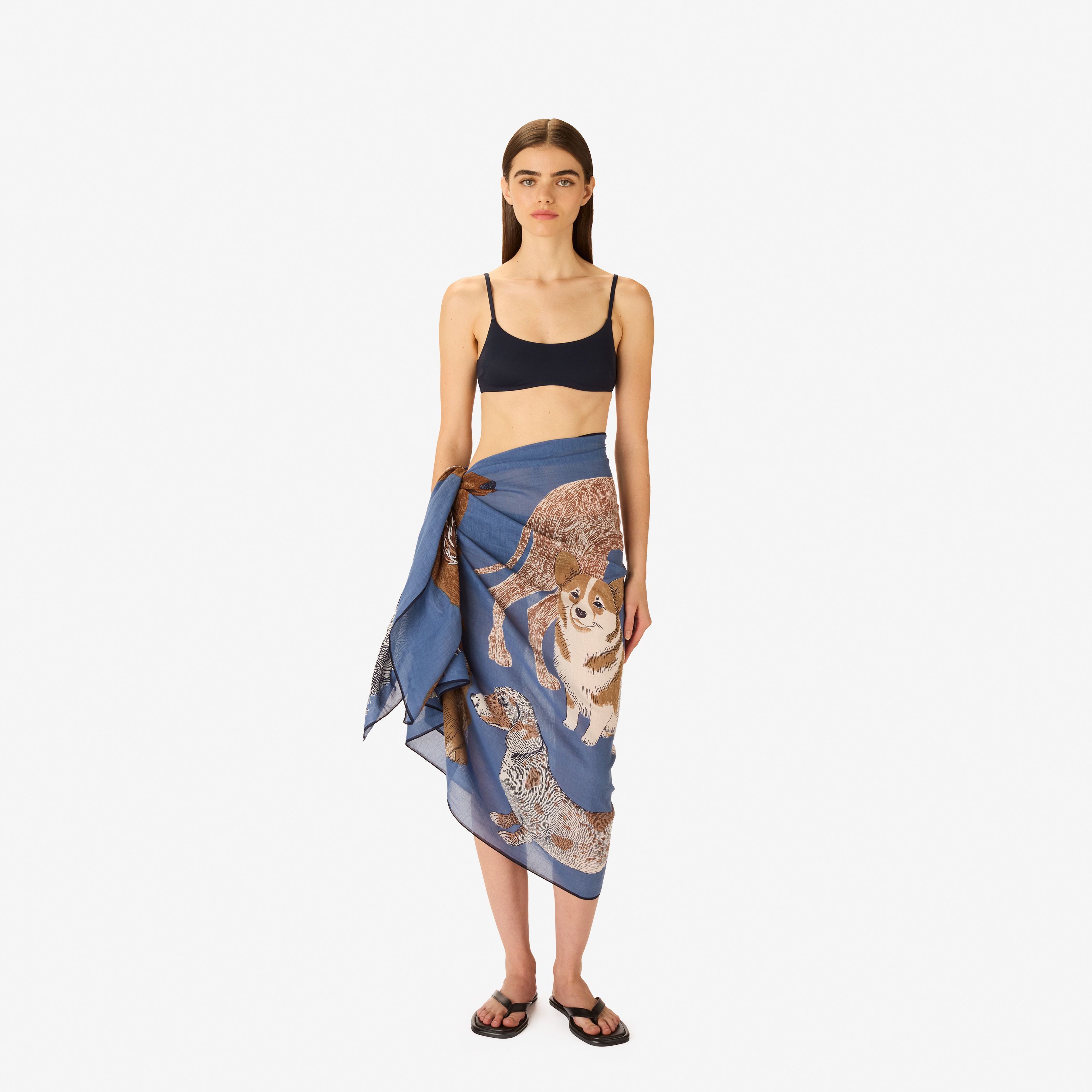 Scarf 100 Cotton - Toutou - Blue