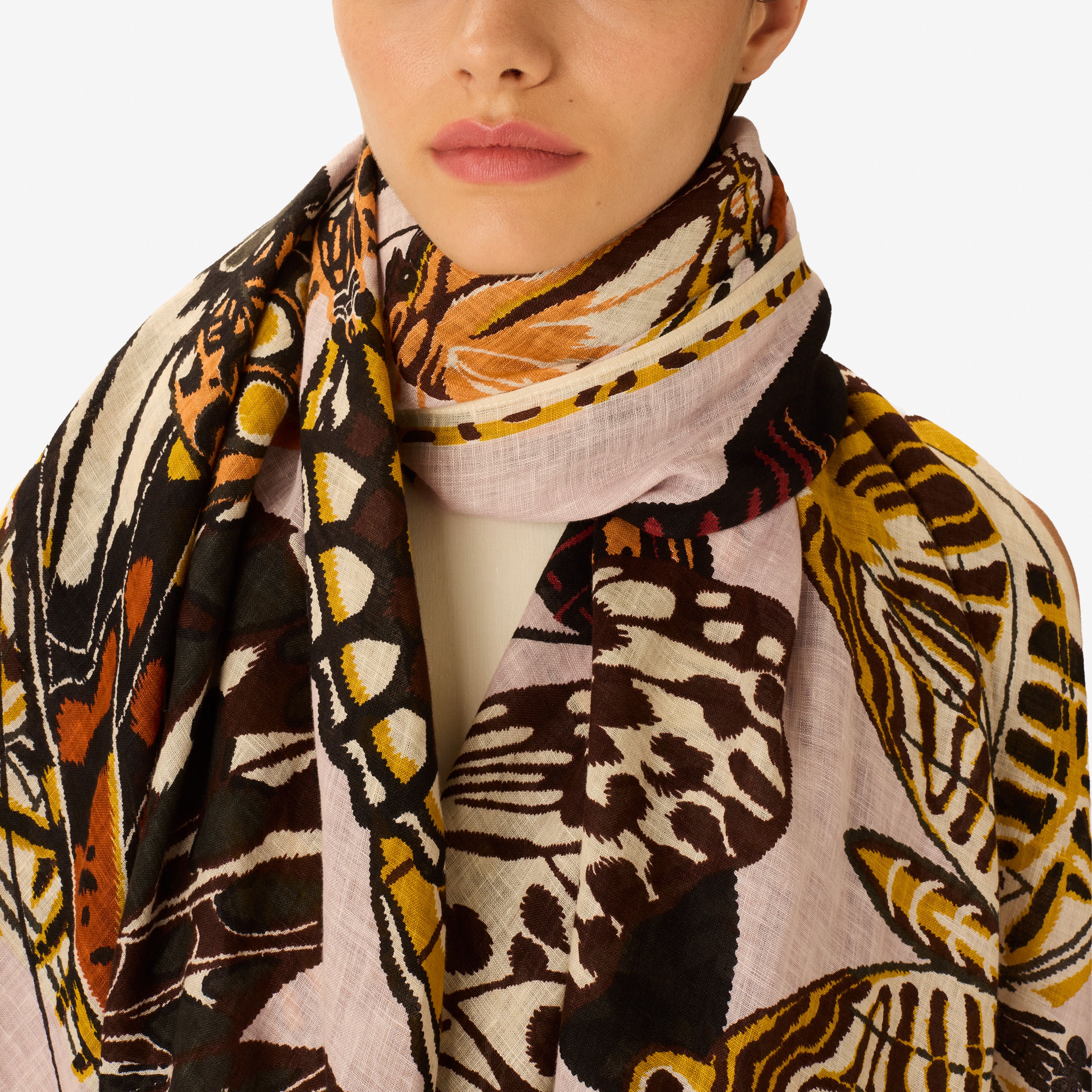 Scarf 100 - Papillons - Nude