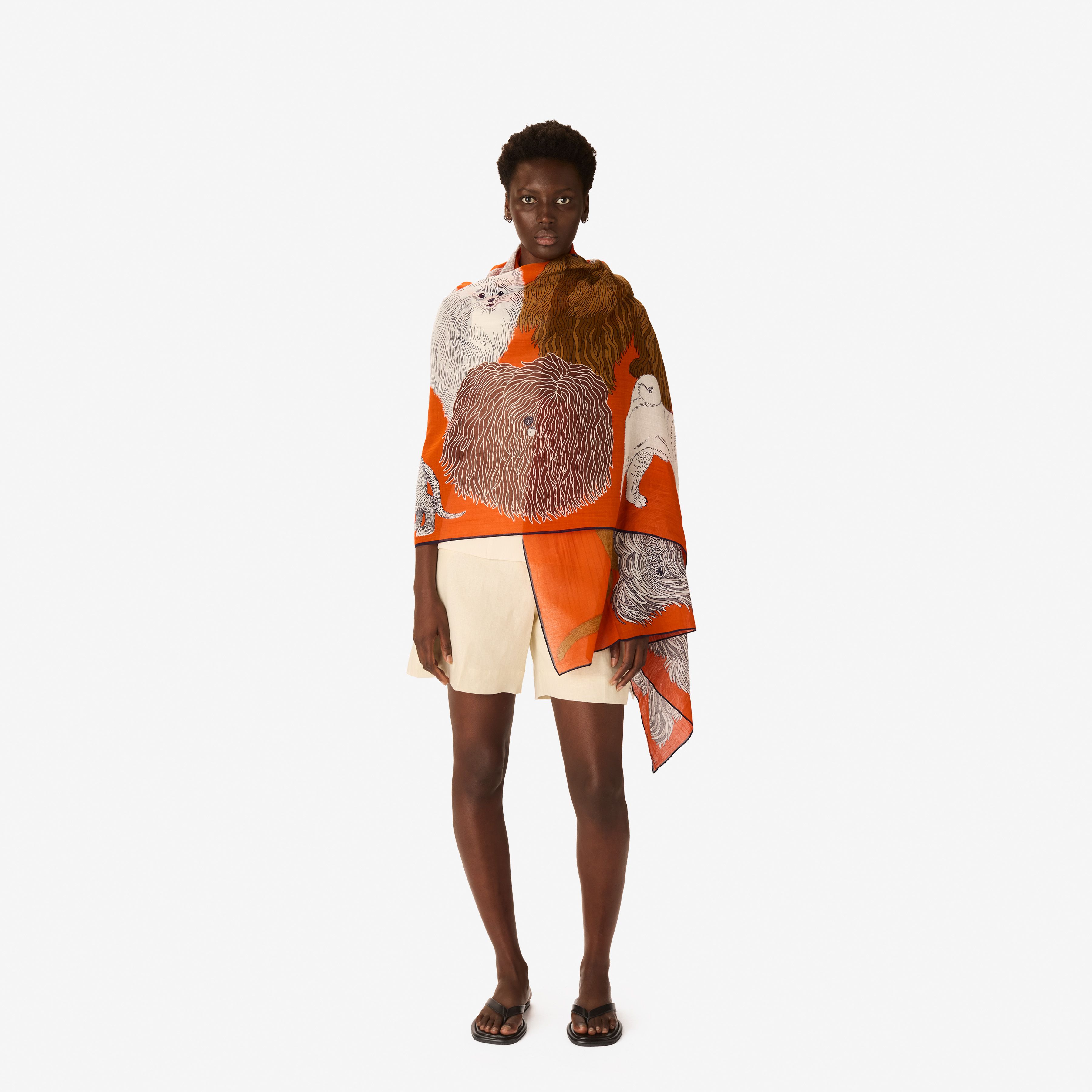 Scarf 100 Cotton - Toutou - Orange