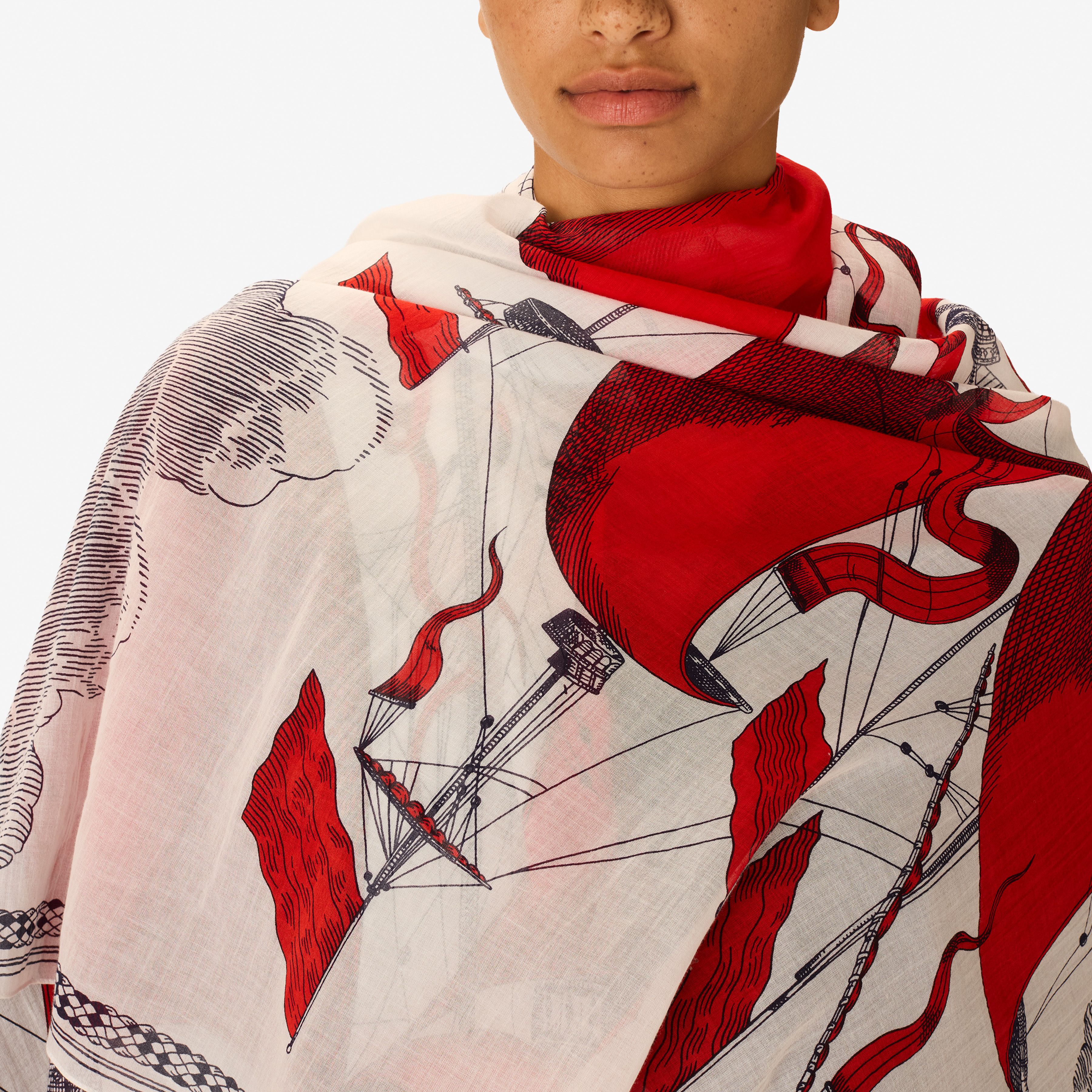 Scarf 100 - Des Rives et des Reves - Red