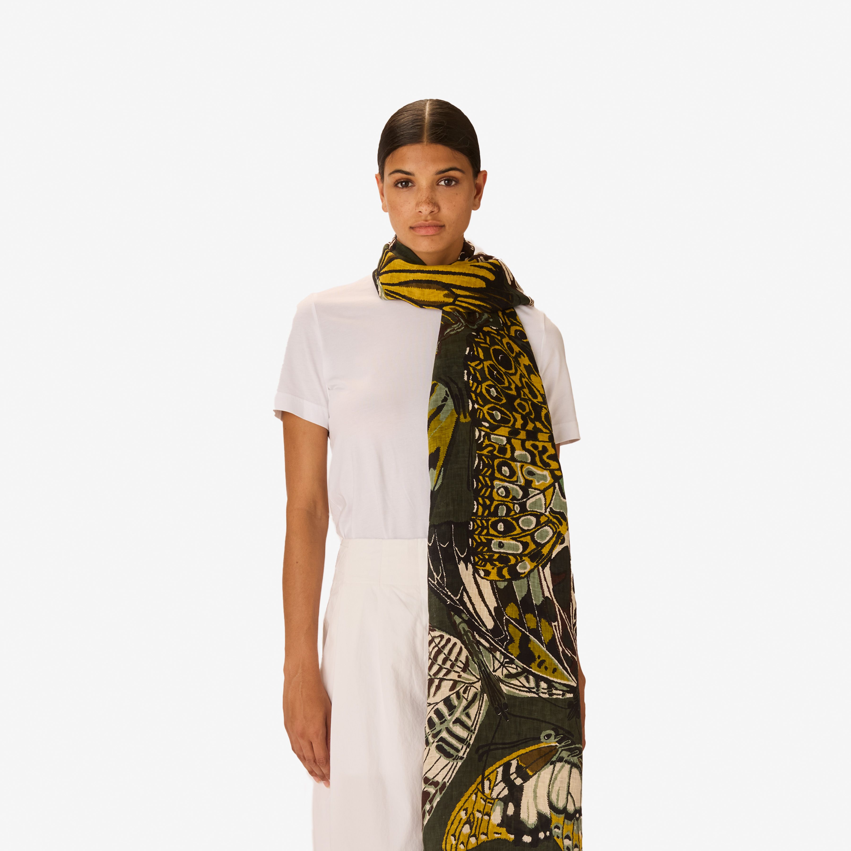 Scarf 100 - Papillons - Khaki