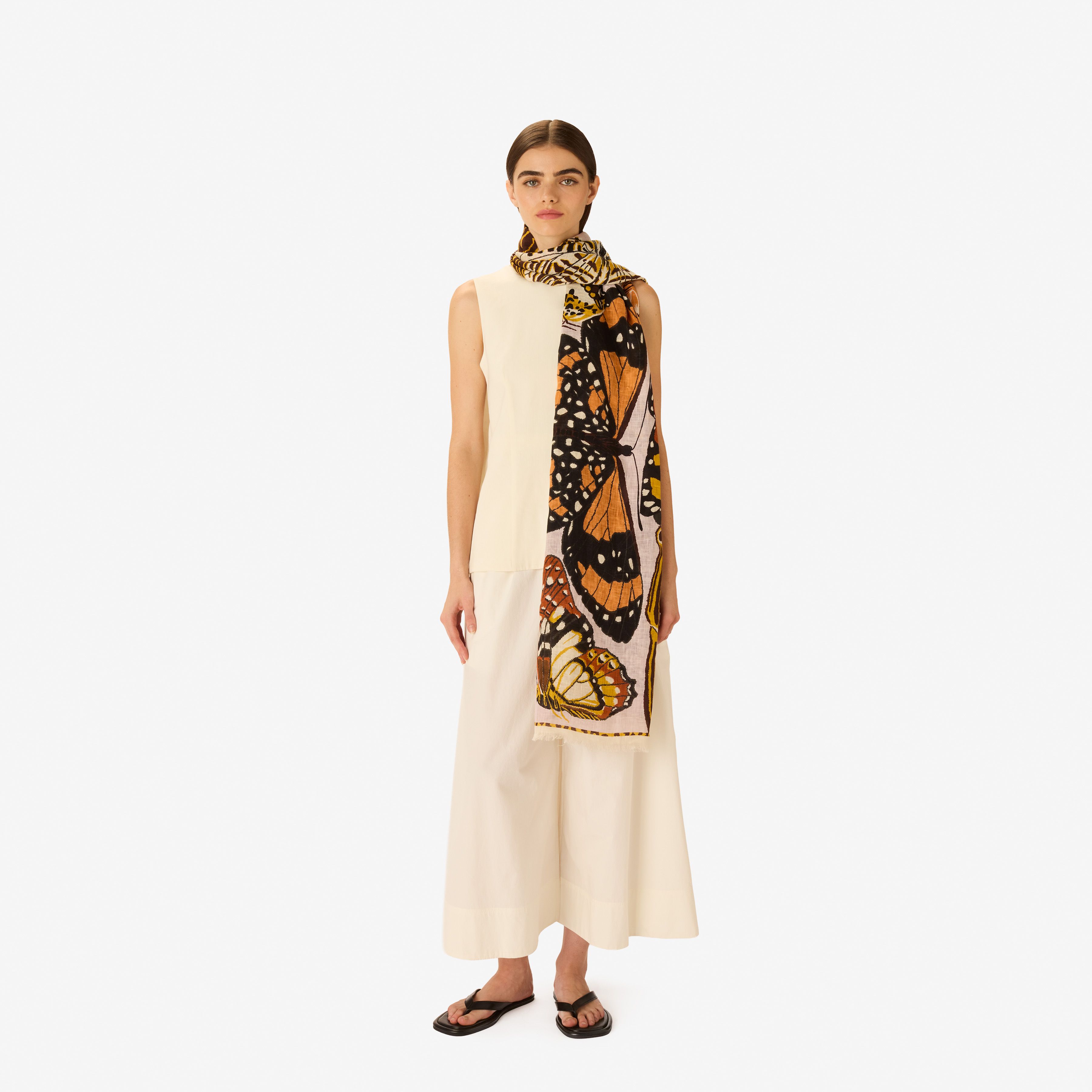 Scarf 100 - Papillons - Nude