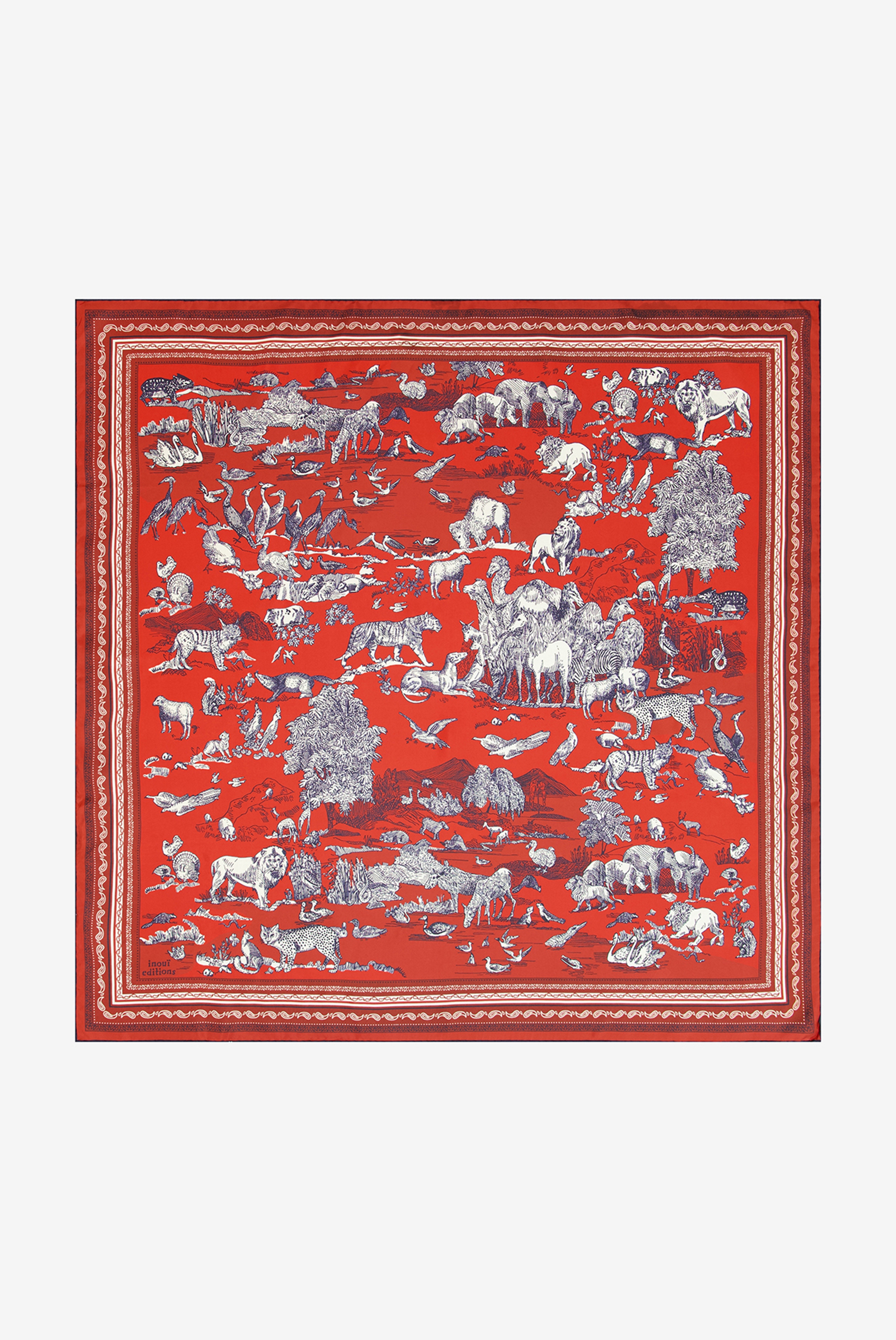 Square 100 - Reverie - Turquoise & Red