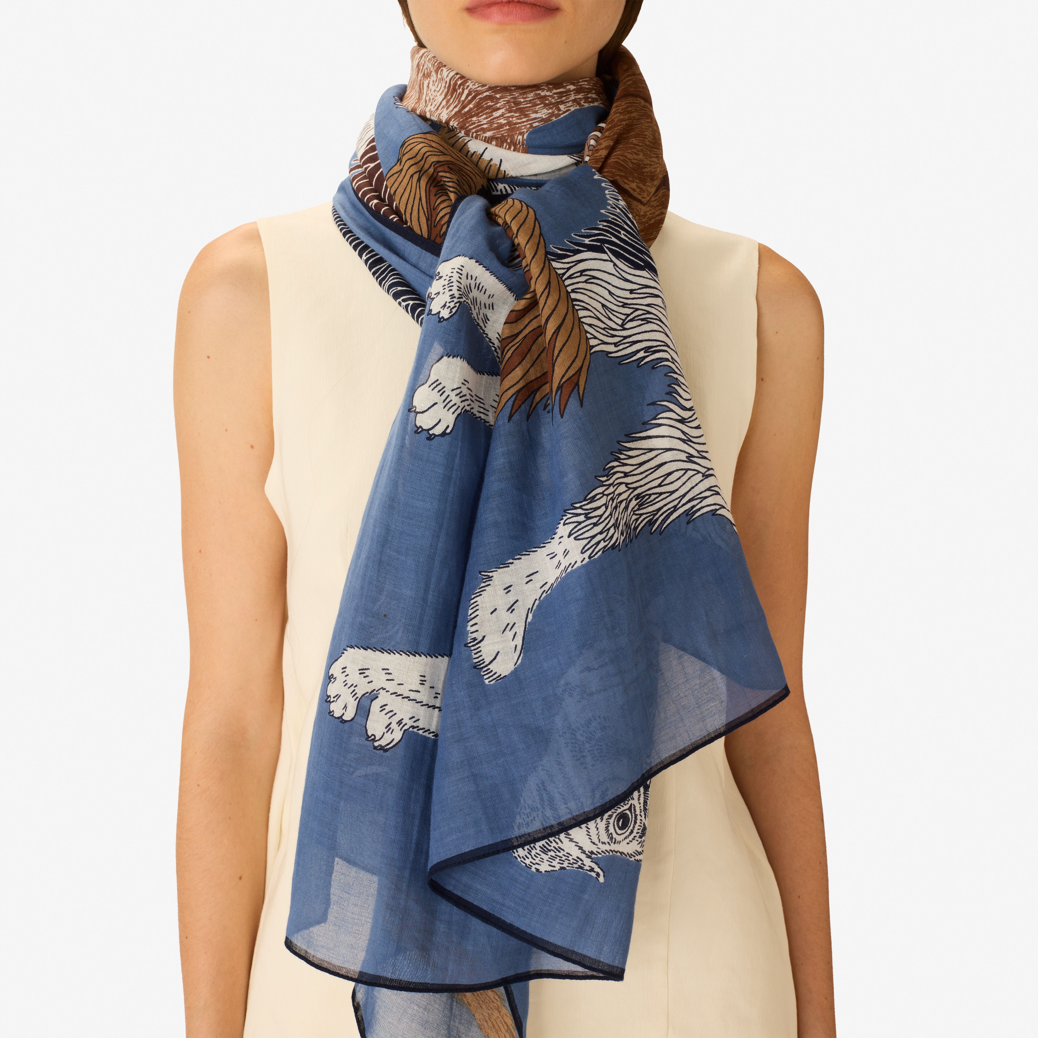 Scarf 100 Cotton - Toutou - Blue