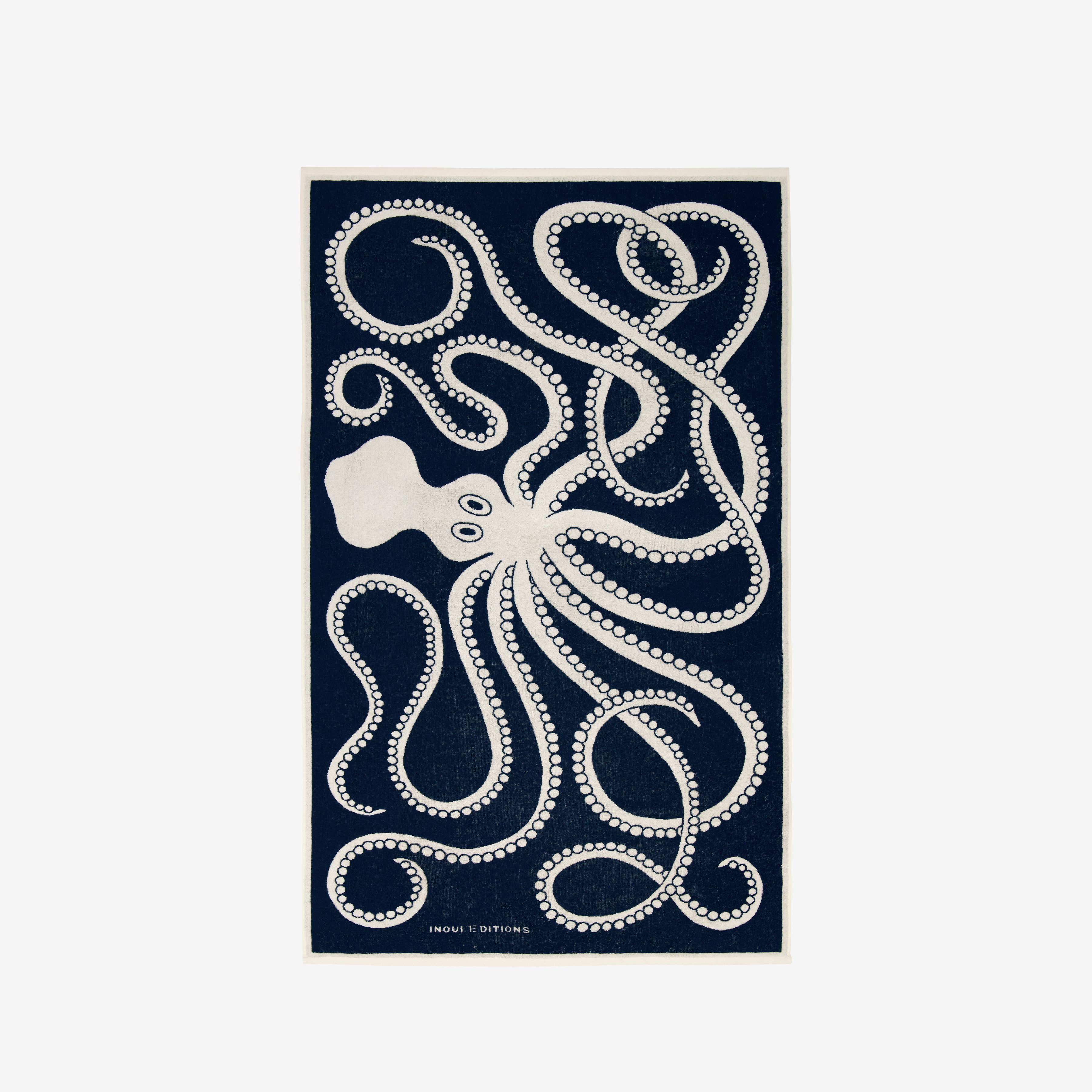 Beach Towel 100 - Octopus - Bleu