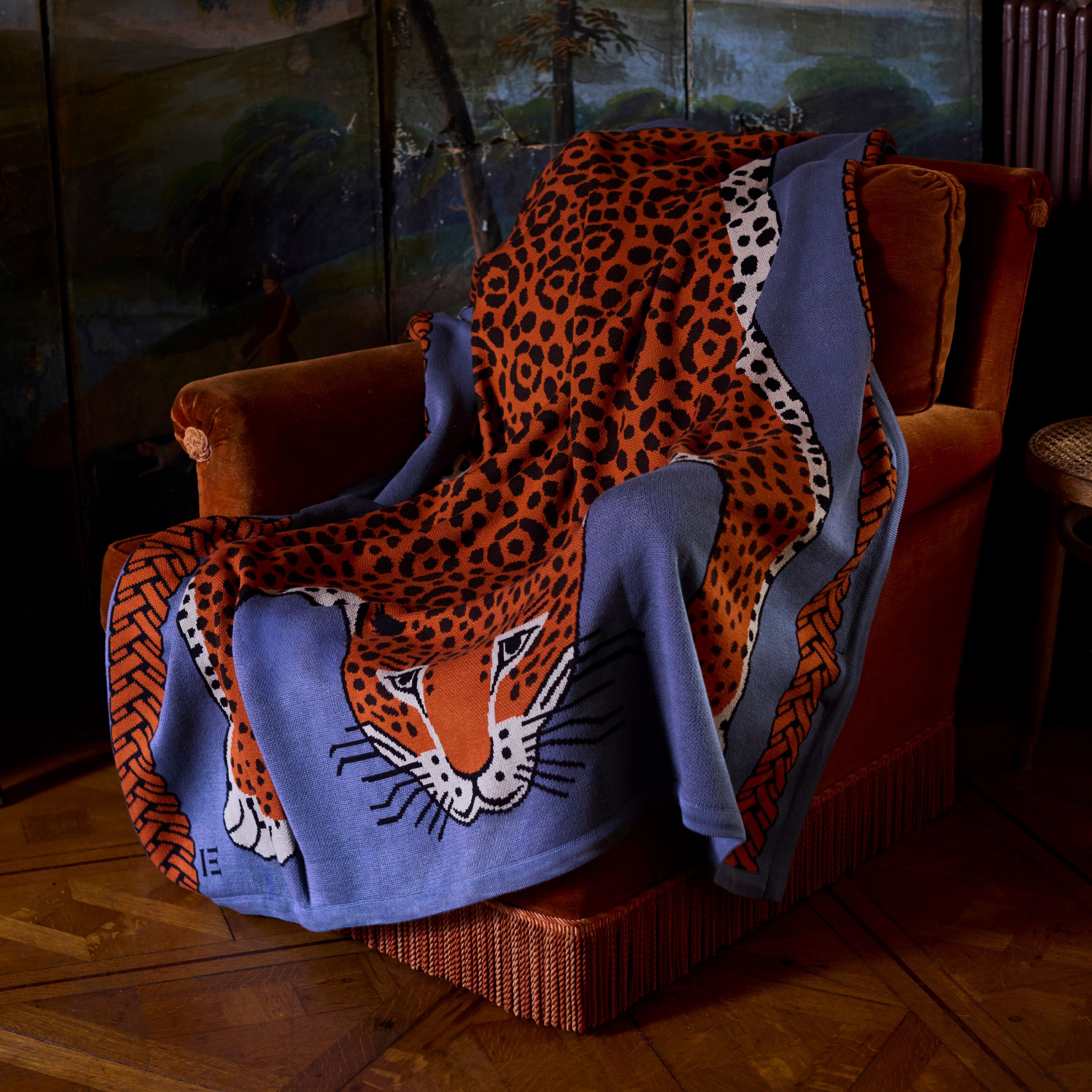 Blanket 130 - Leopard - Blue