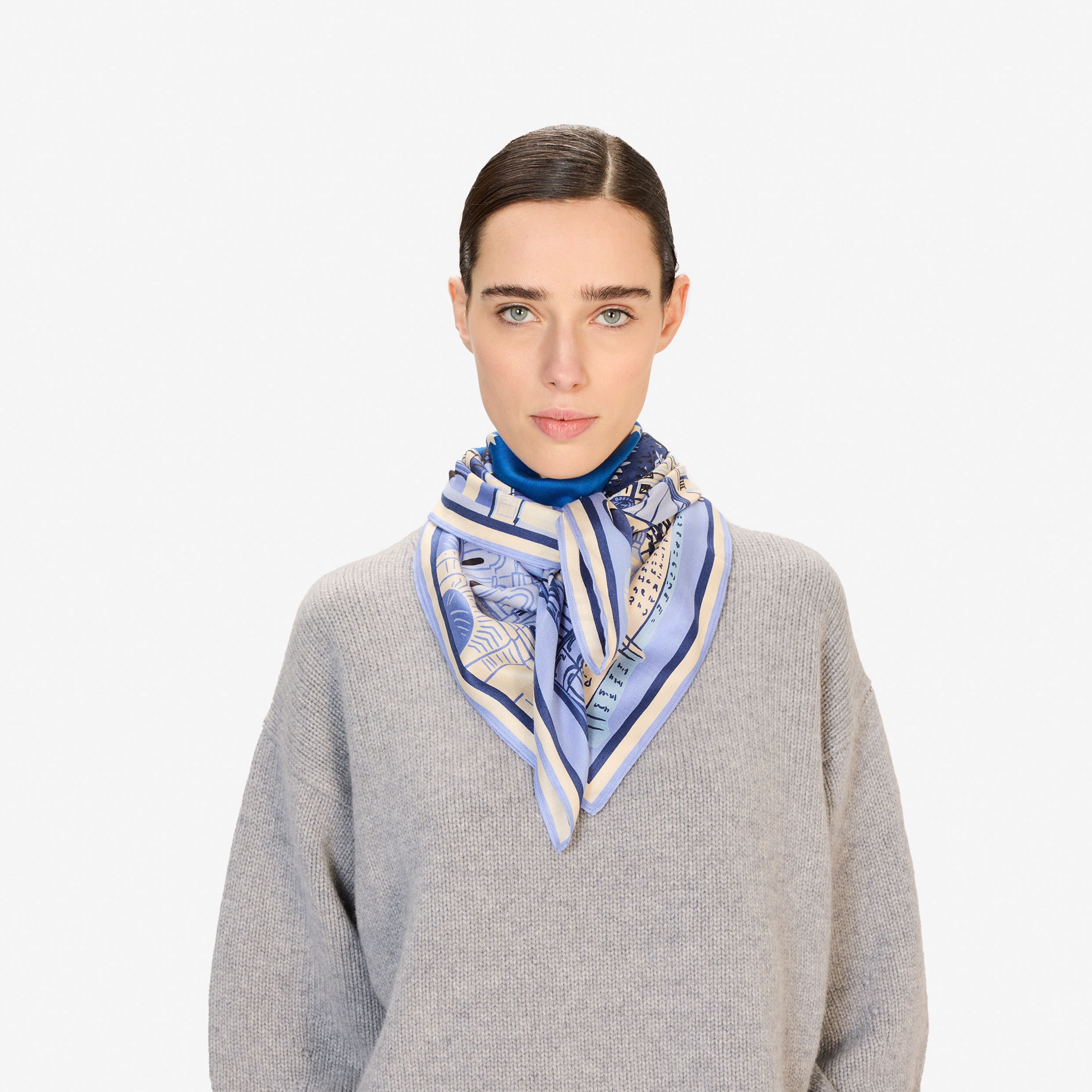 Silk Square 100 - J'Aime Paris - Blue