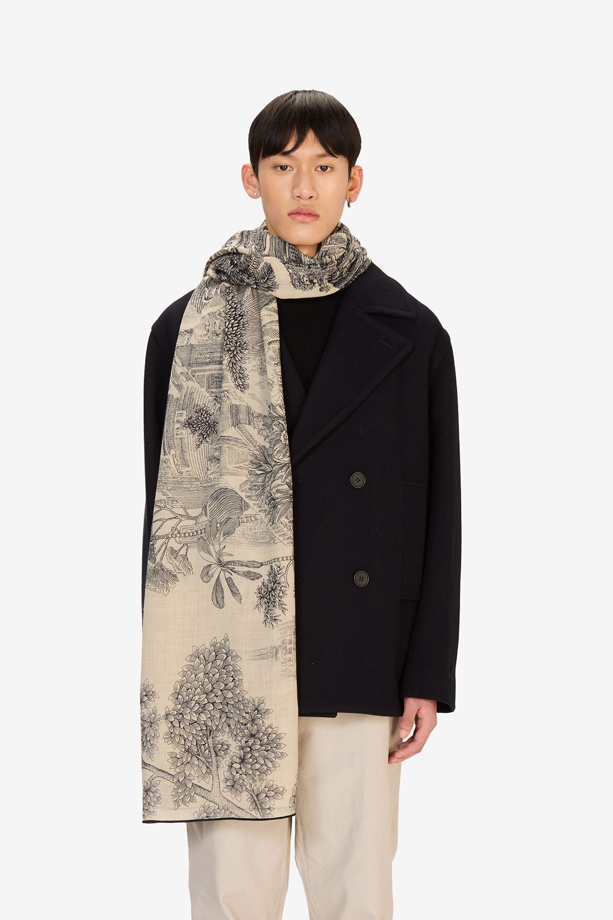 Wool Scarf 100 - Piranesi - Black