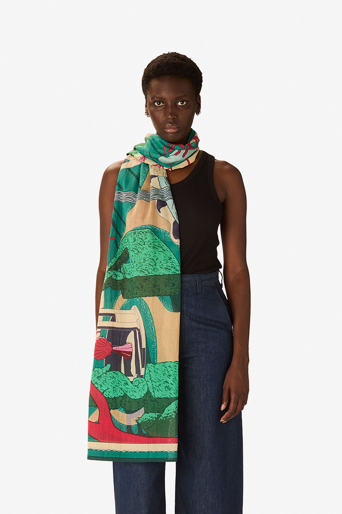 Scarf 100 - Jardin - Fuchsia