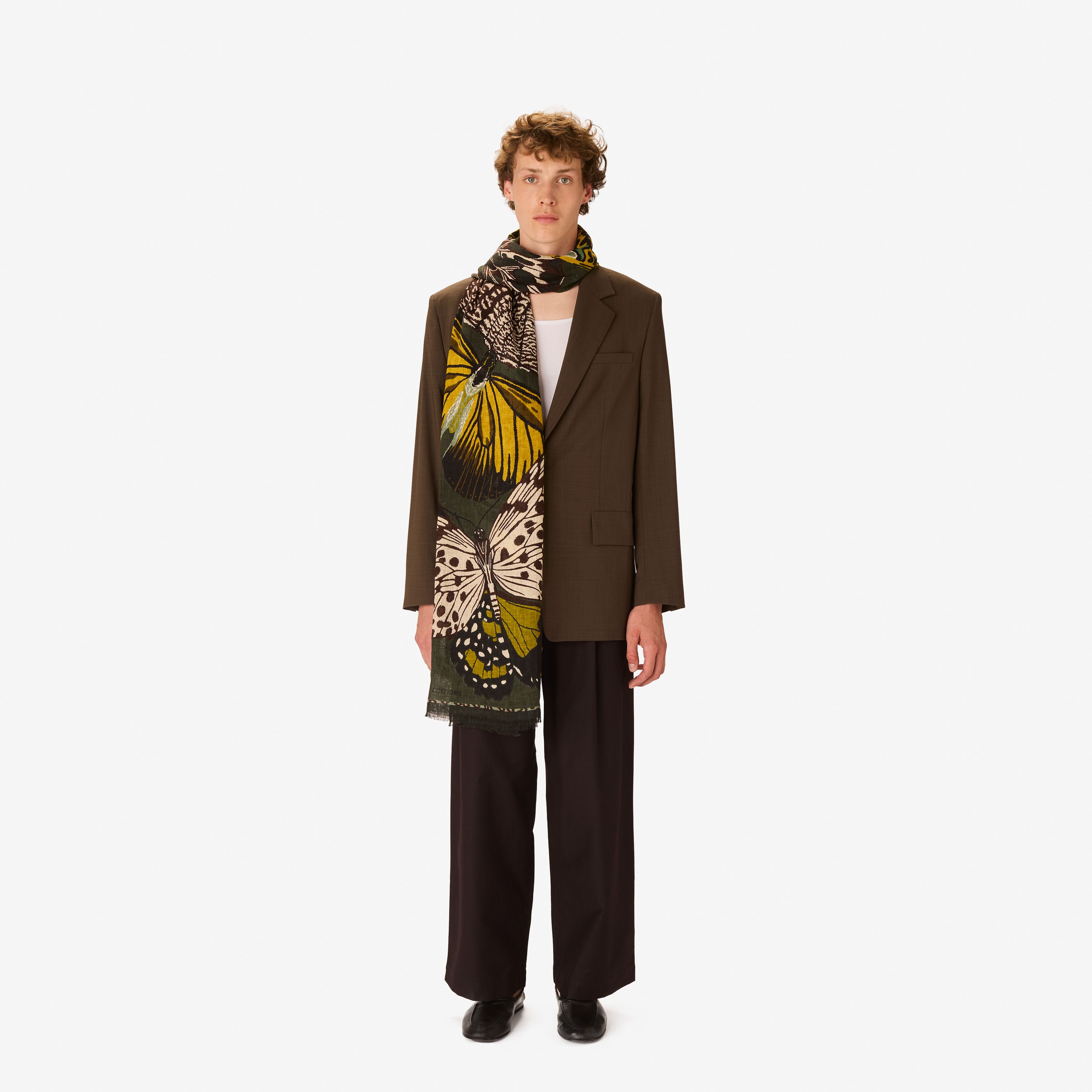 Scarf 100 - Papillons - Khaki