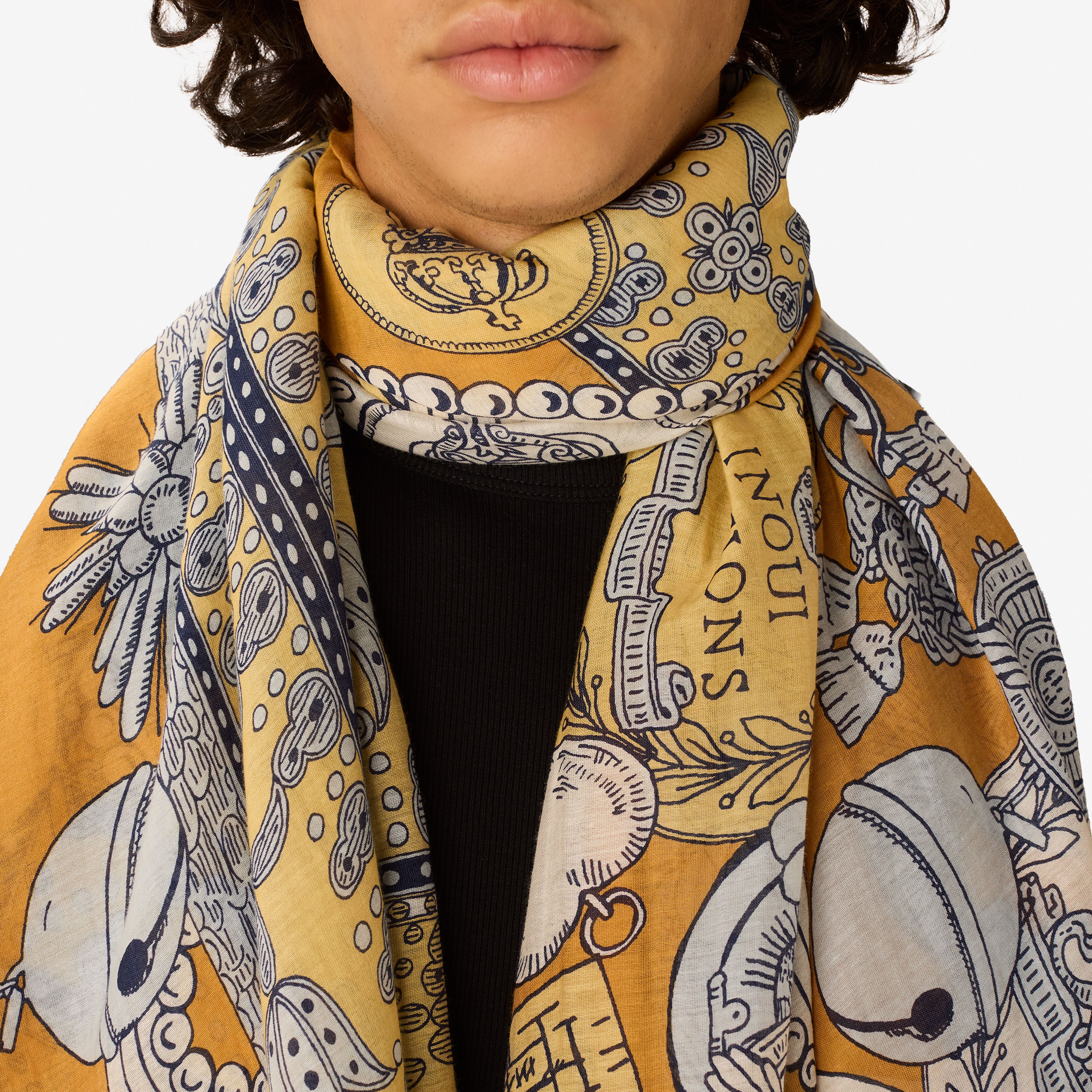 Scarf 100 - Octopus - Golden Brown