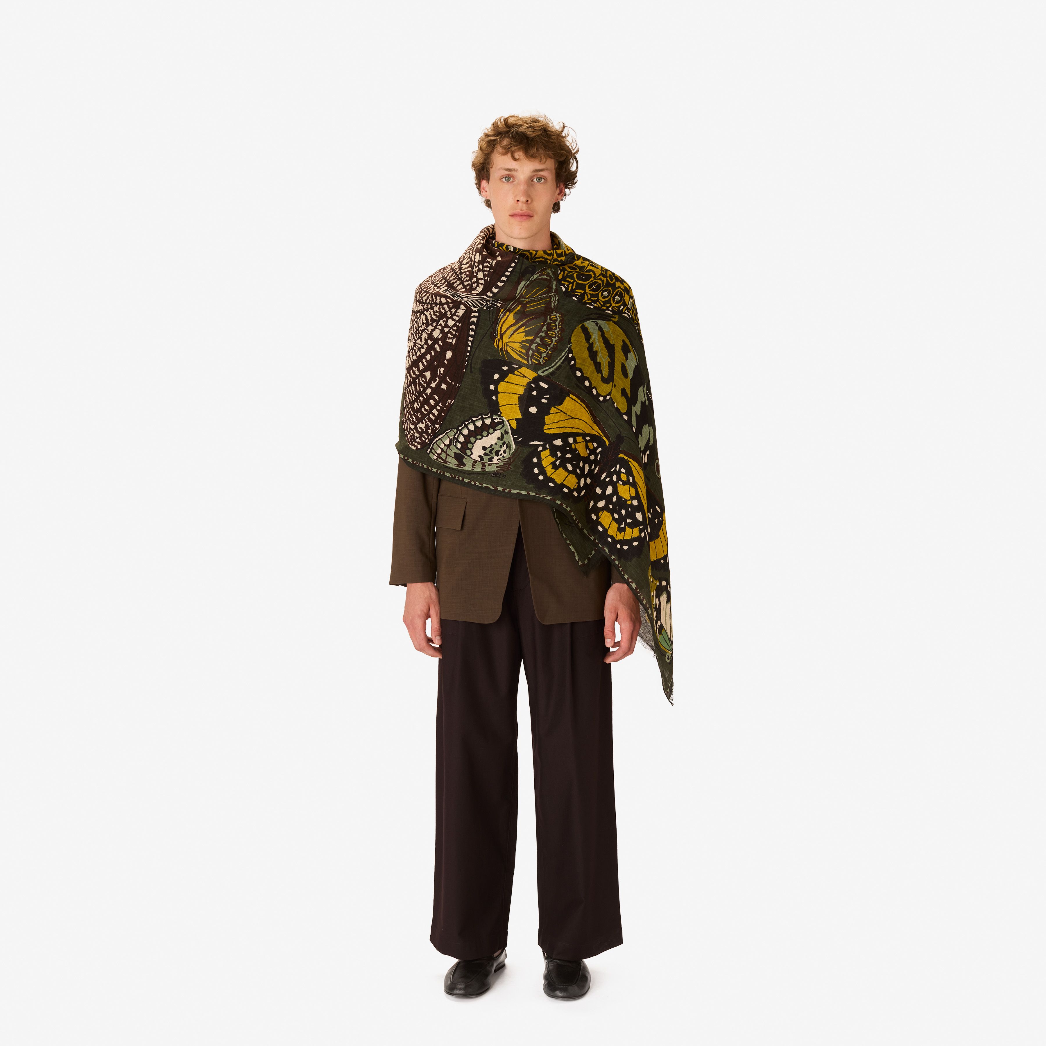 Scarf 100 - Papillons - Khaki
